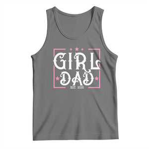 Girl Dad Est. 2025 Tank Top Pink Dad First Fathers Day TS10 Black Heather Print Your Wear