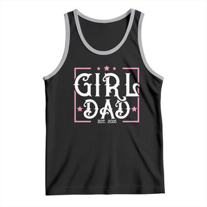 Girl Dad Est. 2025 Tank Top Pink Dad First Fathers Day TS10 Black Athletic Heather Print Your Wear