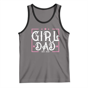 Girl Dad Est. 2025 Tank Top Pink Dad First Fathers Day TS10 Deep Heather Black Print Your Wear