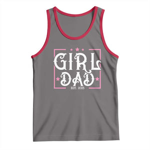 Girl Dad Est. 2025 Tank Top Pink Dad First Fathers Day TS10 Deep Heather Red Print Your Wear