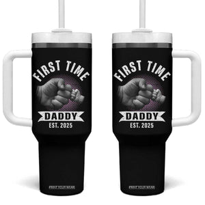 Girl Dad Est. 2025 Tumbler With Handle Fist Time Daddy To Be TS10 One Size: 40 oz Black Print Your Wear