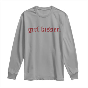 Girl Kisser Long Sleeve Shirt Funny Lesbian Pride TS10 Sport Gray Print Your Wear