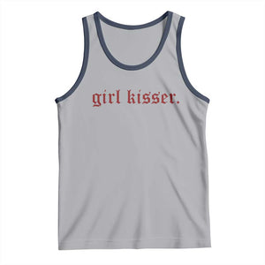 Girl Kisser Tank Top Funny Lesbian Pride TS10 Athletic Heather Navy Print Your Wear