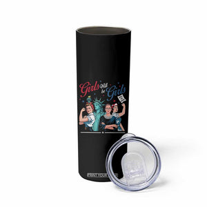 Girl Will be Girls Patriotic Feminist 4th of July Skinny Tumbler TS11 Print Your Wear