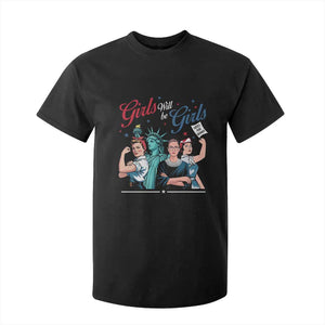 Girl Will be Girls Patriotic Feminist 4th of July T Shirt For Kid TS11 Black Print Your Wear