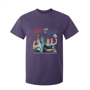 Girl Will be Girls Patriotic Feminist 4th of July T Shirt For Kid TS11 Purple Print Your Wear