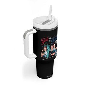 Girl Will be Girls Patriotic Feminist 4th of July Tumbler With Handle TS11 Print Your Wear