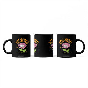 Give Yourself Time To Rest Coffee Mug Cute Cat Sleep Mental Health TS09 Print Your Wear