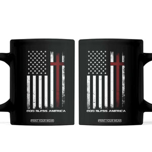 God Bless America Coffee Mug America Pride USA US Flag Patriotic 4th of July TS10 Black Print Your Wear