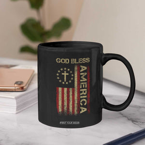 God Bless America Coffee Mug American Flag 4th Of July Patriotic Christian TS10 Print Your Wear
