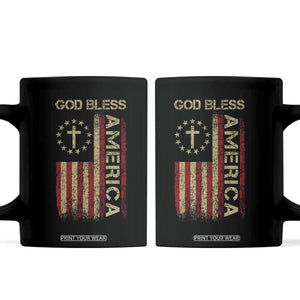 God Bless America Coffee Mug American Flag 4th Of July Patriotic Christian TS10 Black Print Your Wear