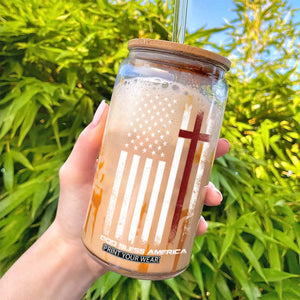 God Bless America Glass Can America Pride USA US Flag Patriotic 4th of July TS10 Print Your Wear