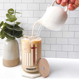 God Bless America Glass Can America Pride USA US Flag Patriotic 4th of July TS10 Print Your Wear