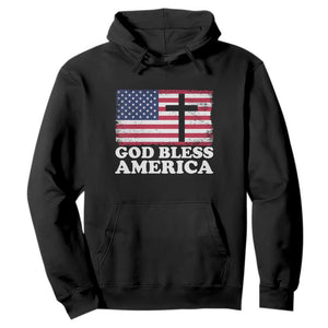 God Bless America Hoodie Cross USA Flag Patriotic 4th of July Christian TS10 Black Print Your Wear