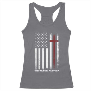 God Bless America Racerback Tank Top America Pride USA US Flag Patriotic 4th of July TS10 Charcoal Print Your Wear