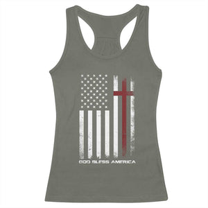 God Bless America Racerback Tank Top America Pride USA US Flag Patriotic 4th of July TS10 Military Green Print Your Wear