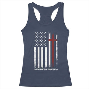 God Bless America Racerback Tank Top America Pride USA US Flag Patriotic 4th of July TS10 Navy Print Your Wear