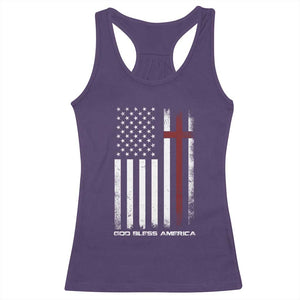 God Bless America Racerback Tank Top America Pride USA US Flag Patriotic 4th of July TS10 Purple Print Your Wear