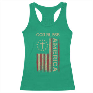 God Bless America Racerback Tank Top American Flag 4th Of July Patriotic Christian TS10 Irish Green Print Your Wear