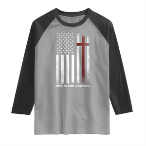 God Bless America Raglan Shirt America Pride USA US Flag Patriotic 4th of July TS10 Sport Gray Black Print Your Wear