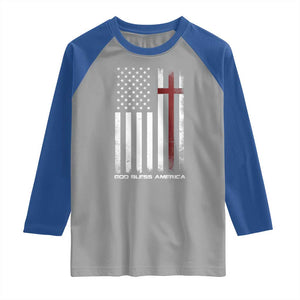 God Bless America Raglan Shirt America Pride USA US Flag Patriotic 4th of July TS10 Sport Gray Royal Print Your Wear