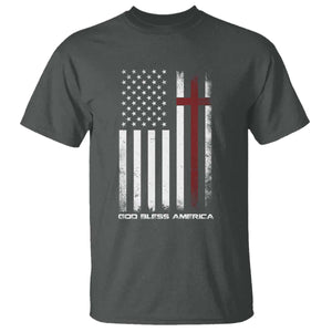 God Bless America T Shirt America Pride USA US Flag Patriotic 4th of July TS10 Dark Heather Print Your Wear