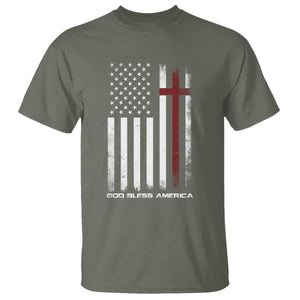 God Bless America T Shirt America Pride USA US Flag Patriotic 4th of July TS10 Military Green Print Your Wear