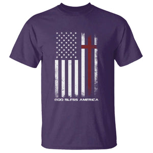 God Bless America T Shirt America Pride USA US Flag Patriotic 4th of July TS10 Purple Print Your Wear