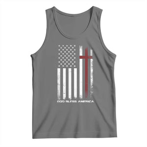 God Bless America Tank Top America Pride USA US Flag Patriotic 4th of July TS10 Black Heather Print Your Wear
