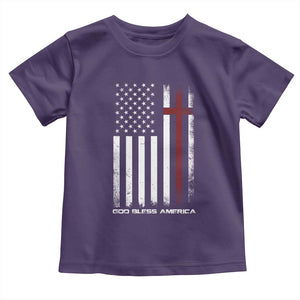 God Bless America Toddler T Shirt America Pride USA US Flag Patriotic 4th of July TS10 Purple Print Your Wear