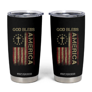 God Bless America Tumbler Cup American Flag 4th Of July Patriotic Christian TS10 Black Print Your Wear