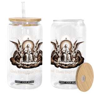 God Bless Pope Francis Glass Can Memorial Angel Catholic Faith & Unity TS02 Black Print Your Wear
