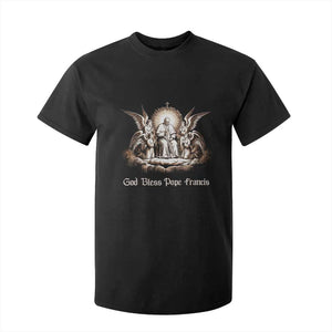 God Bless Pope Francis T Shirt For Kid Memorial Angel Catholic Faith & Unity TS02 Black Print Your Wear