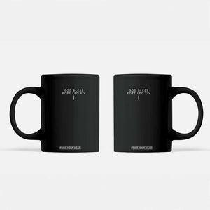 God Bless Pope Leo XIV Coffee Mug Cross Subtle Minimal Religious Faith TS10 Black Print Your Wear