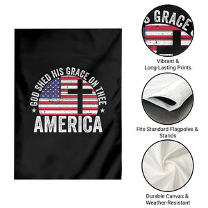 God Shed His Grace On Thee Garden Flag Vintage Patriotic Christian USA Flag Cross TS10 Print Your Wear
