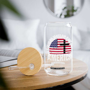 God Shed His Grace On Thee Glass Can Vintage Patriotic Christian USA Flag Cross TS10 Print Your Wear
