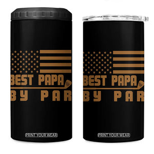 Golf Dad 4 in 1 Can Cooler Tumbler Best Papa By Par American Flag Golfer Fathers Day Gifts TS10 One Size: 16 oz Black Print Your Wear