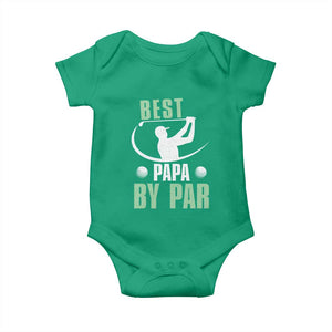 Golf Dad Baby Onesie Best Papa By Par Funny Golfer Fathers Day Gifts TS10 Irish Green Print Your Wear