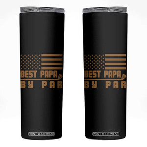 Golf Dad Skinny Tumbler Best Papa By Par American Flag Golfer Fathers Day Gifts TS10 Black Print Your Wear