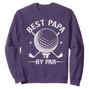 Golf Dad Sweatshirt Best Papa By Par Golfer Fathers Day Gifts TS10 Purple Print Your Wear