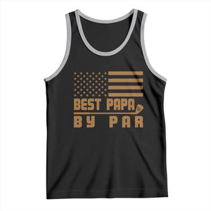 Golf Dad Tank Top Best Papa By Par American Flag Golfer Fathers Day Gifts TS10 Black Athletic Heather Print Your Wear
