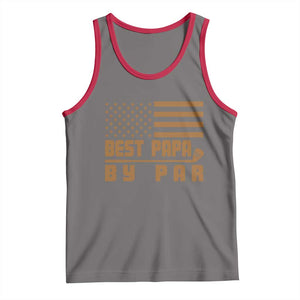Golf Dad Tank Top Best Papa By Par American Flag Golfer Fathers Day Gifts TS10 Deep Heather Red Print Your Wear