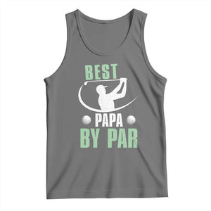Golf Dad Tank Top Best Papa By Par Funny Golfer Fathers Day Gifts TS10 Black Heather Print Your Wear