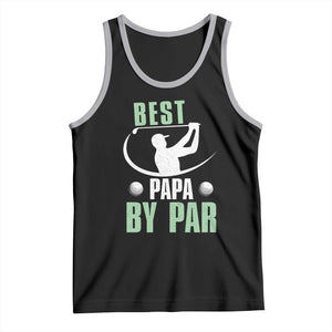 Golf Dad Tank Top Best Papa By Par Funny Golfer Fathers Day Gifts TS10 Black Athletic Heather Print Your Wear