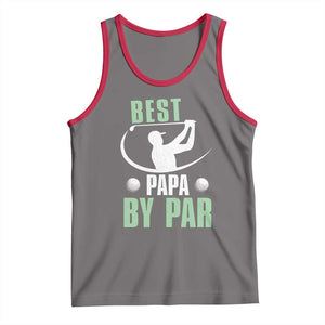 Golf Dad Tank Top Best Papa By Par Funny Golfer Fathers Day Gifts TS10 Deep Heather Red Print Your Wear