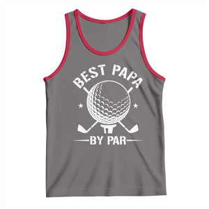 Golf Dad Tank Top Best Papa By Par Golfer Fathers Day Gifts TS10 Deep Heather Red Print Your Wear