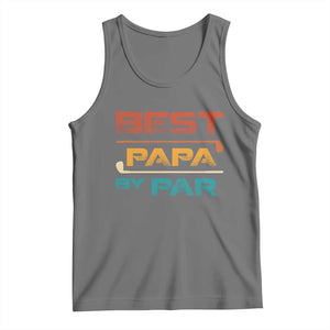 Golf Dad Tank Top Best Papa By Par Golfing Golfer Funny Fathers Day Gifts TS10 Black Heather Print Your Wear