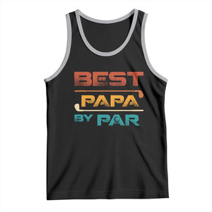 Golf Dad Tank Top Best Papa By Par Golfing Golfer Funny Fathers Day Gifts TS10 Black Athletic Heather Print Your Wear