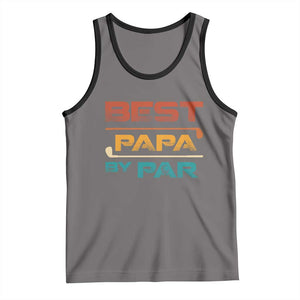 Golf Dad Tank Top Best Papa By Par Golfing Golfer Funny Fathers Day Gifts TS10 Deep Heather Black Print Your Wear