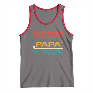 Golf Dad Tank Top Best Papa By Par Golfing Golfer Funny Fathers Day Gifts TS10 Deep Heather Red Print Your Wear